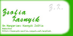 zsofia kasnyik business card