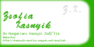 zsofia kasnyik business card